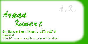 arpad kunert business card